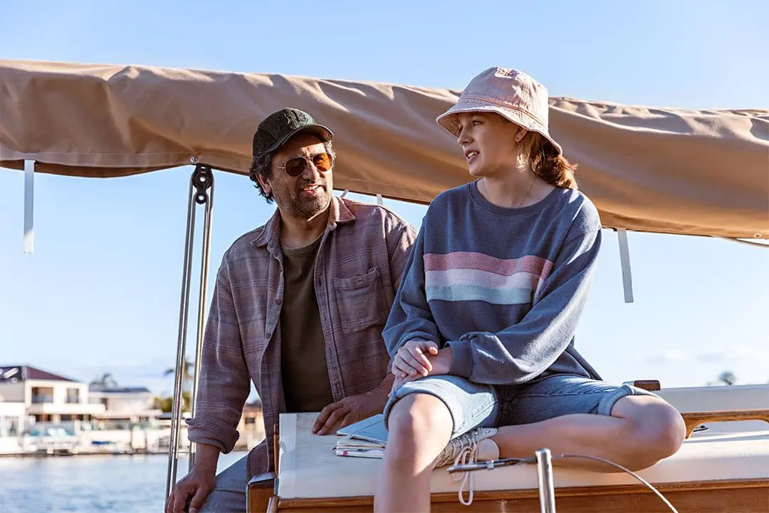  True Spirit. (L to R) Cliff Curtis as Ben Bryant and Teagan Croft as Jessica Watson in True Spirit. Cr. Julian Panetta/Netflix © 2023 
