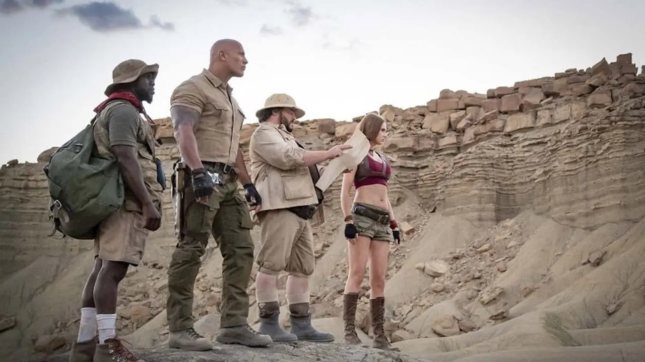 The team re-enters Jumanji: desert level unlocked