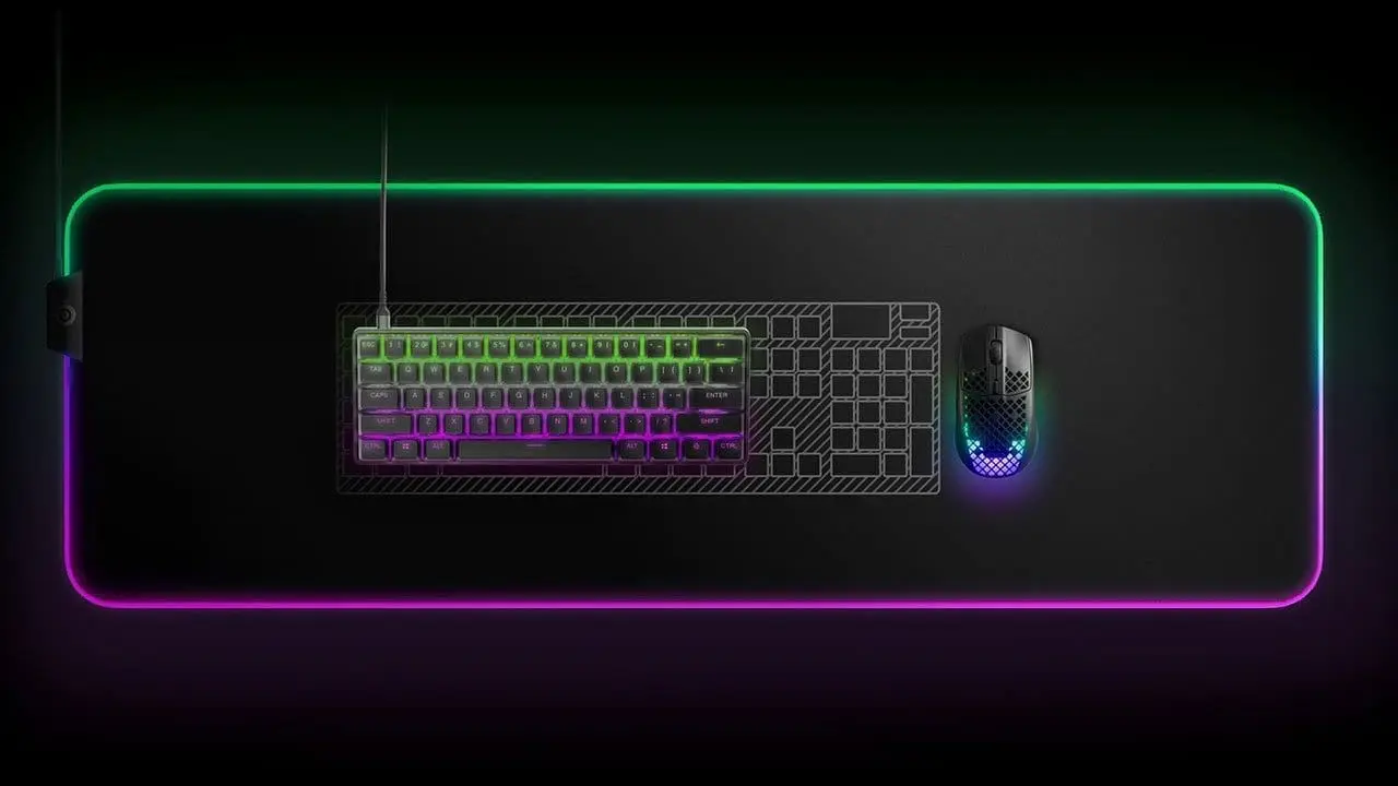 SteelSeries Apex Pro Mini gaming keyboard on desk
