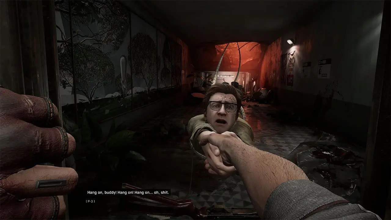 Atomic Heart screenshot — outdoor combat encounter
