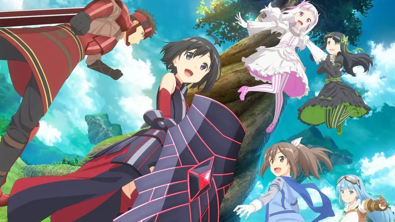 Bofuri key art: Maple in armor with oversized shield