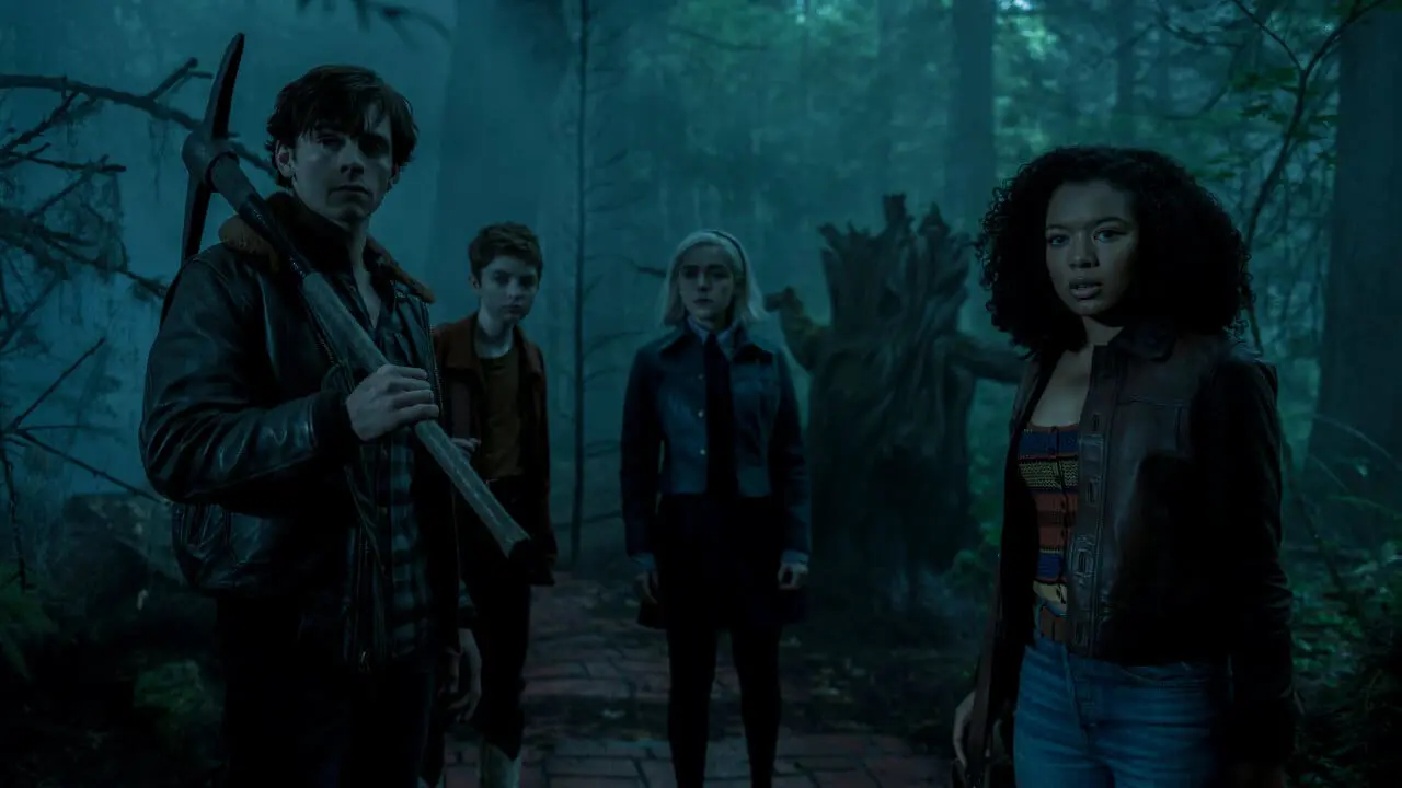 Sabrina and allies facing the throne of Hell