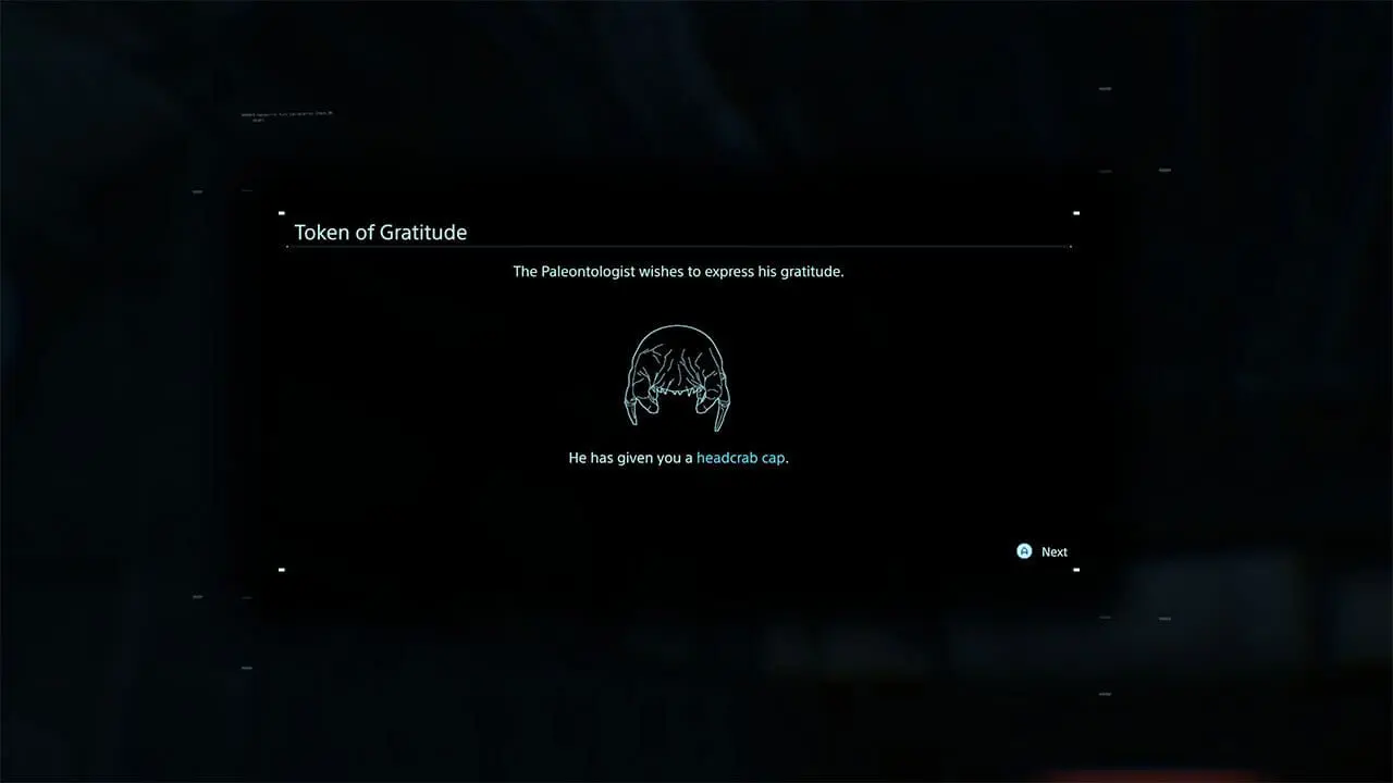 Headcrab cap reward