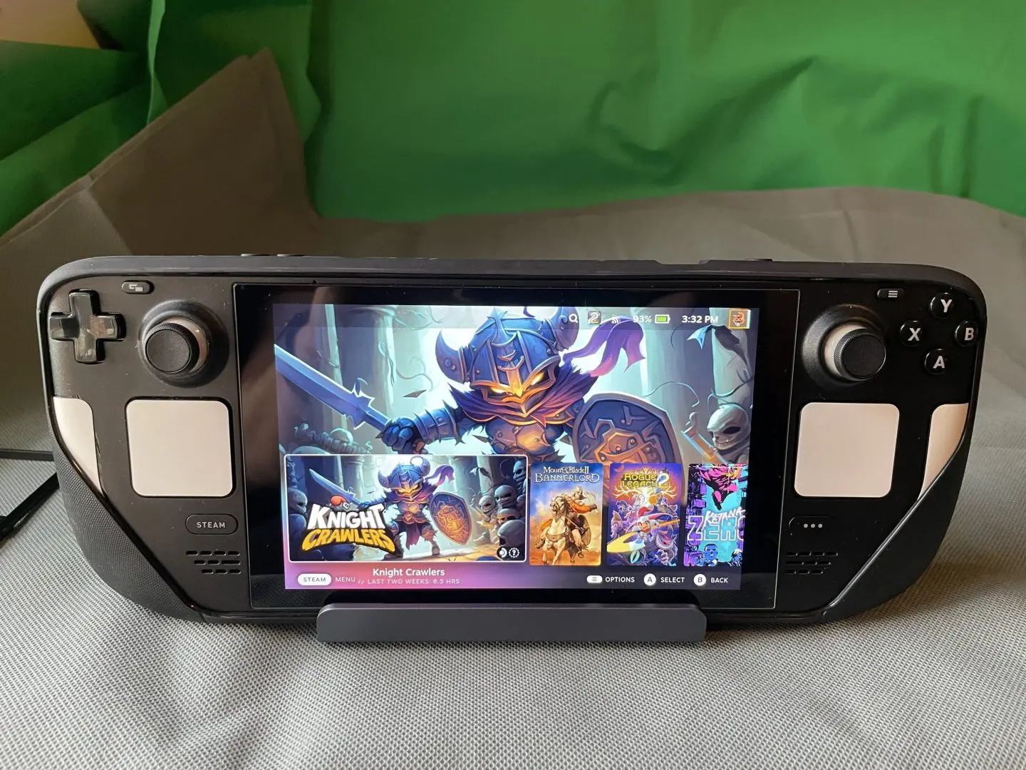 OmniCase 2 desk setup with display and peripherals