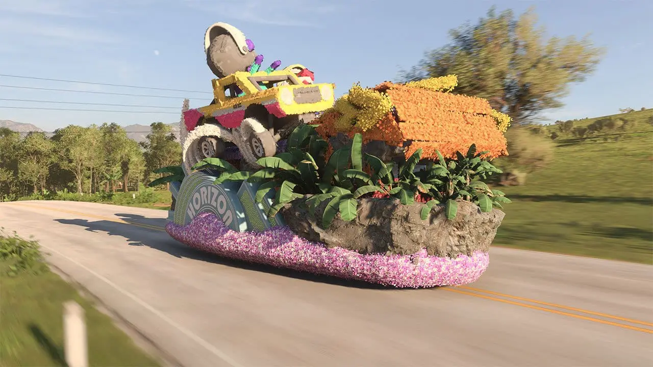 Close-up glam shot of a car in Forza Horizon 5