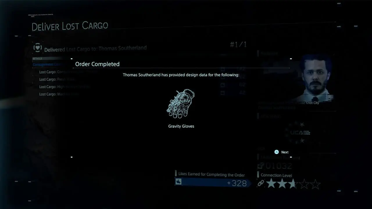 Gravity Gloves reward