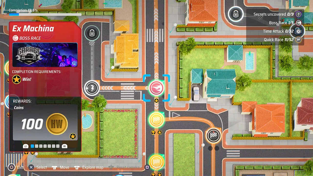 The story has you traversing a playmate, but there isn’t a particular reason why any one race is in one position to another. You’ll find levels from the basement, for example, at the start of the playmat, all the way to the end of it - image captured by the author.