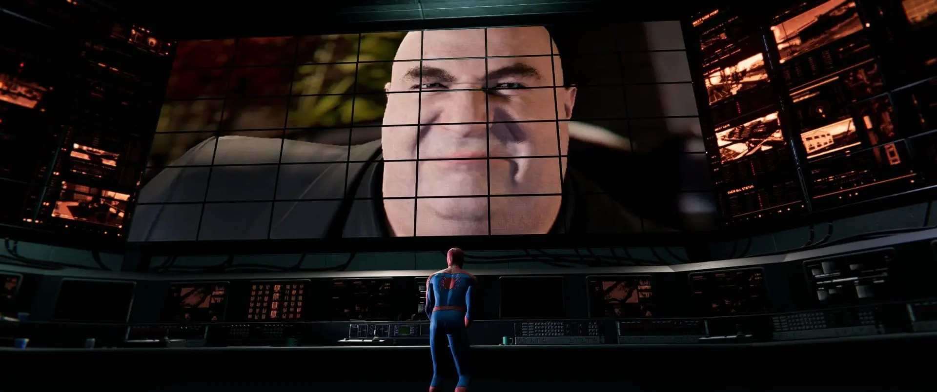 Larger than life still no match for spideys skills.jpg