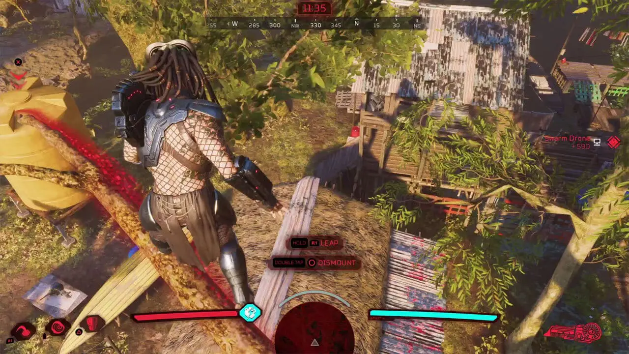 Thermal vision scans a fireteam through the canopy — Predator waiting to pounce.