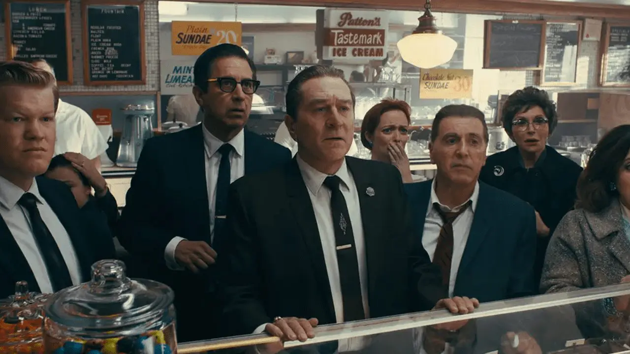The Irishman — De Niro, Pacino, and Pesci across decades