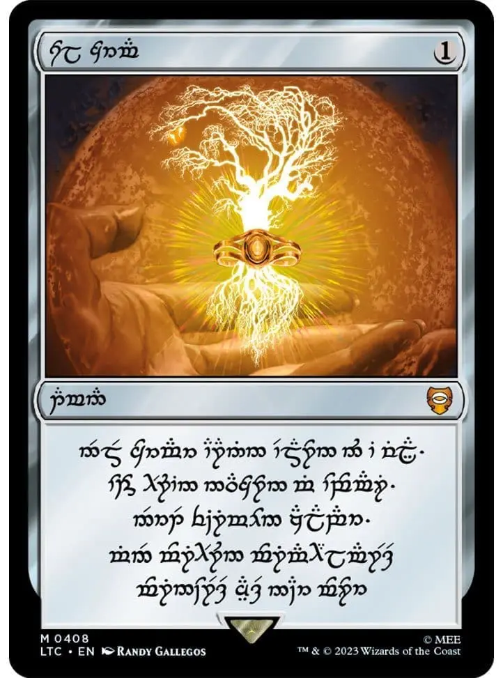 Elven script Sol Ring — double rainbow foil
