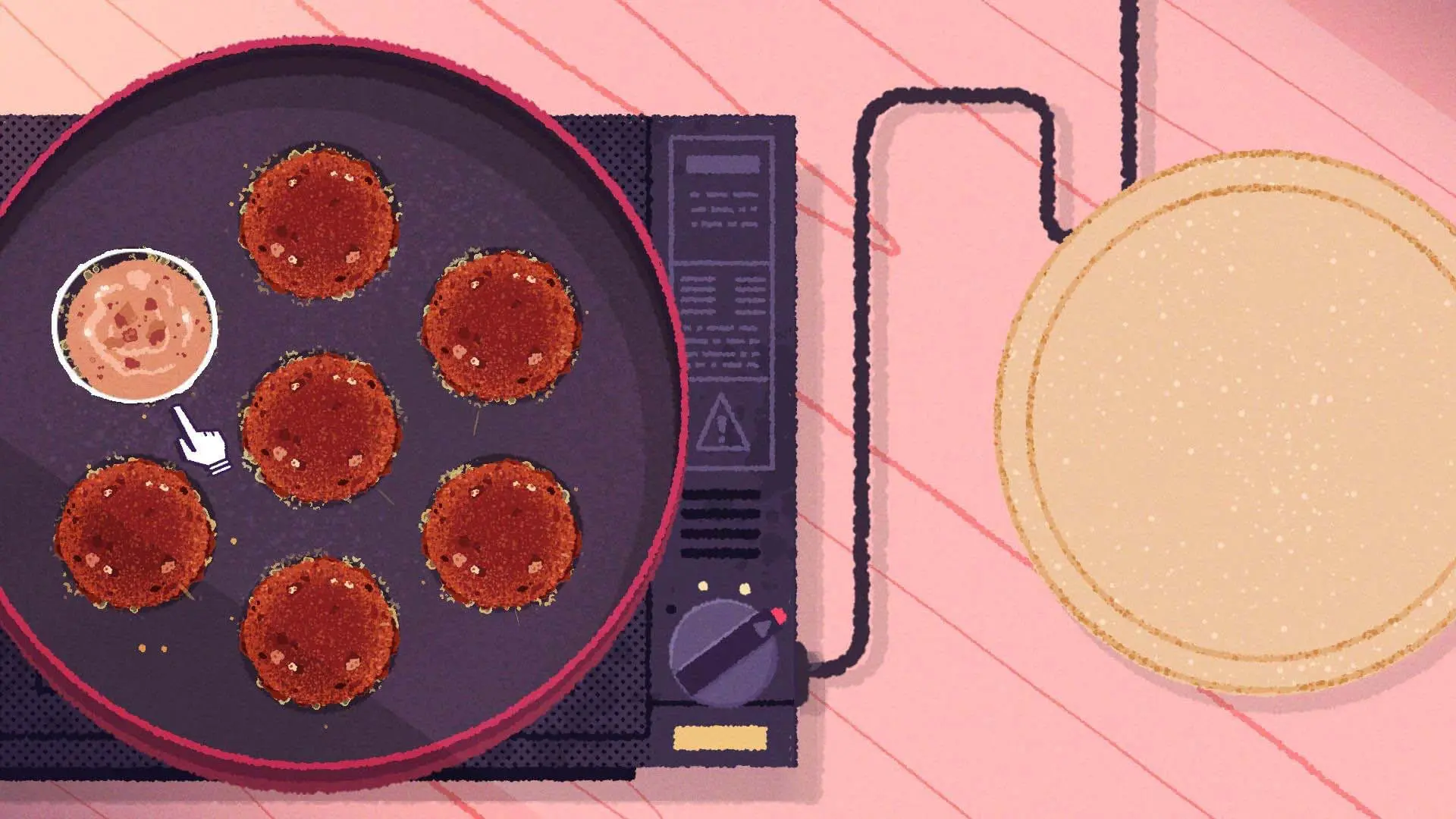 Close-up of Tamil dishes during a cooking segment in Venba