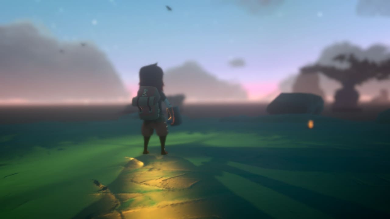 Photo mode shot at dusk in Yonder