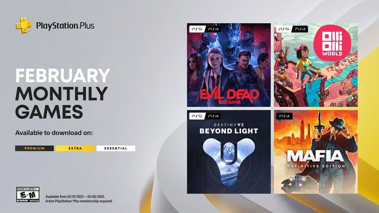 PlayStation Plus Monthly Games – February 2023: Evil Dead: The Game, OlliOlli World, Destiny 2, Mafia: Definitive Edition