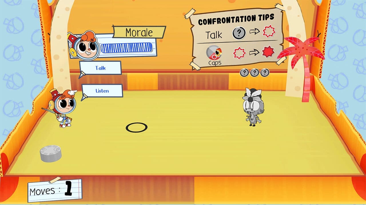 Confrontation screen in Rainbow Billy