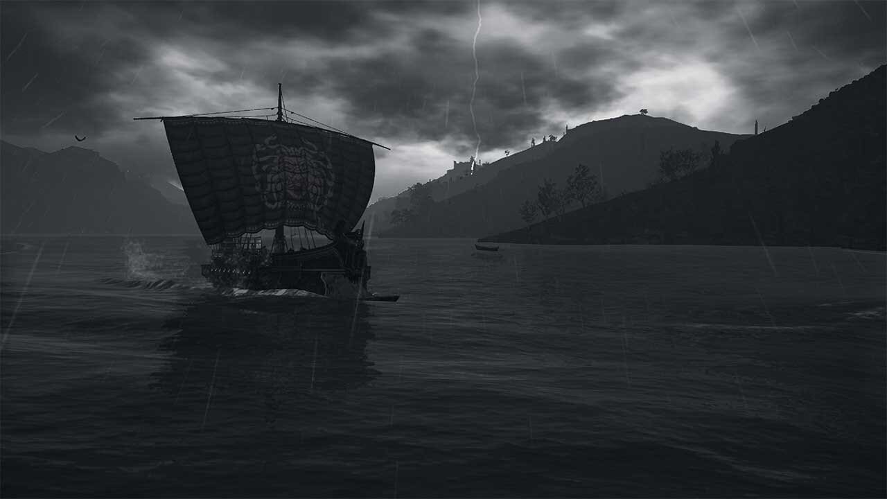 Stormy seas during a naval voyage