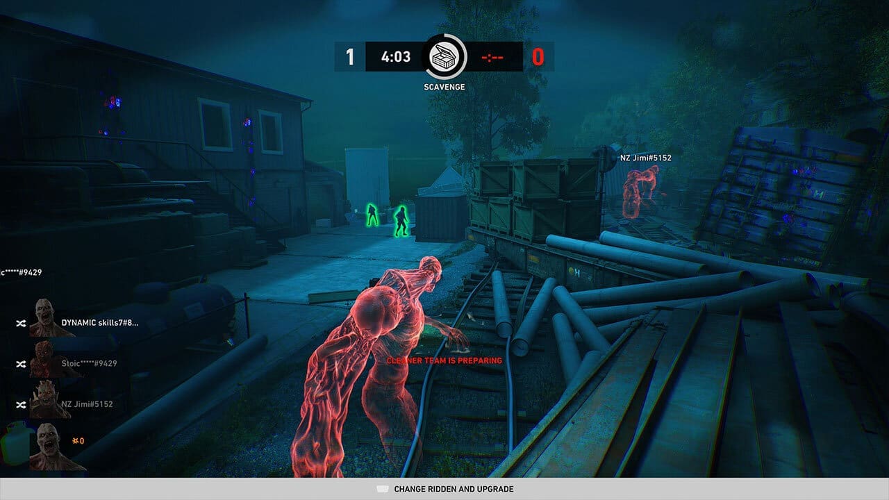 Waiting for the game to start as a Ridden and watching the Cleaners scavenge - image captured by the author.