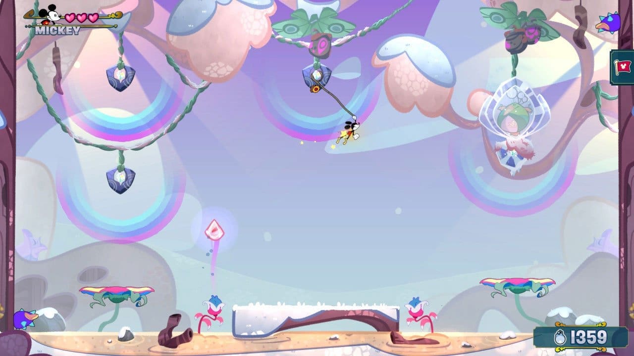 Platforming section in Disney Illusion Island