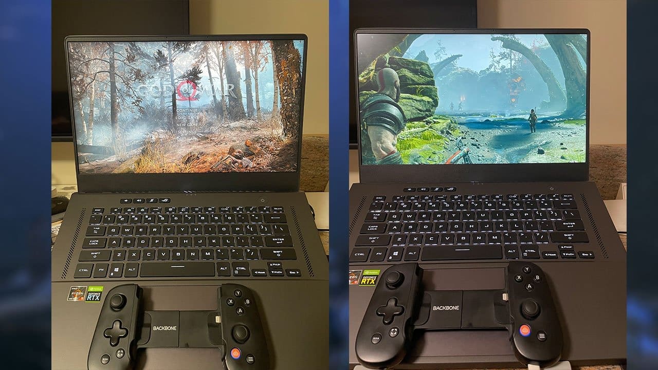 Playing on laptop with Backbone controller