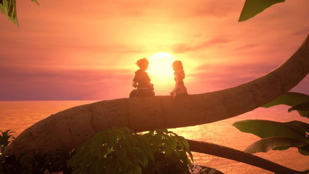 Sora and Kairi at Destiny Islands in the KH3 ending