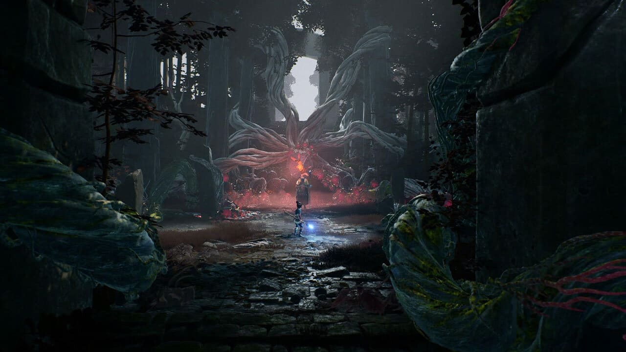 You’ll find these Deadzone Hearts throughout the game that block your way. Most of the time, you’ll need to fight some enemies before you can send the Rot to latch onto it to help you clear it and continue on your way - image captured by the author.