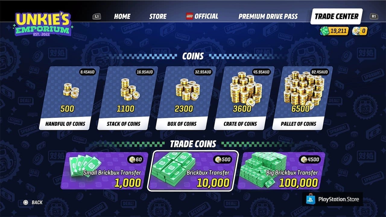 LEGO 2K Drive in-game shop