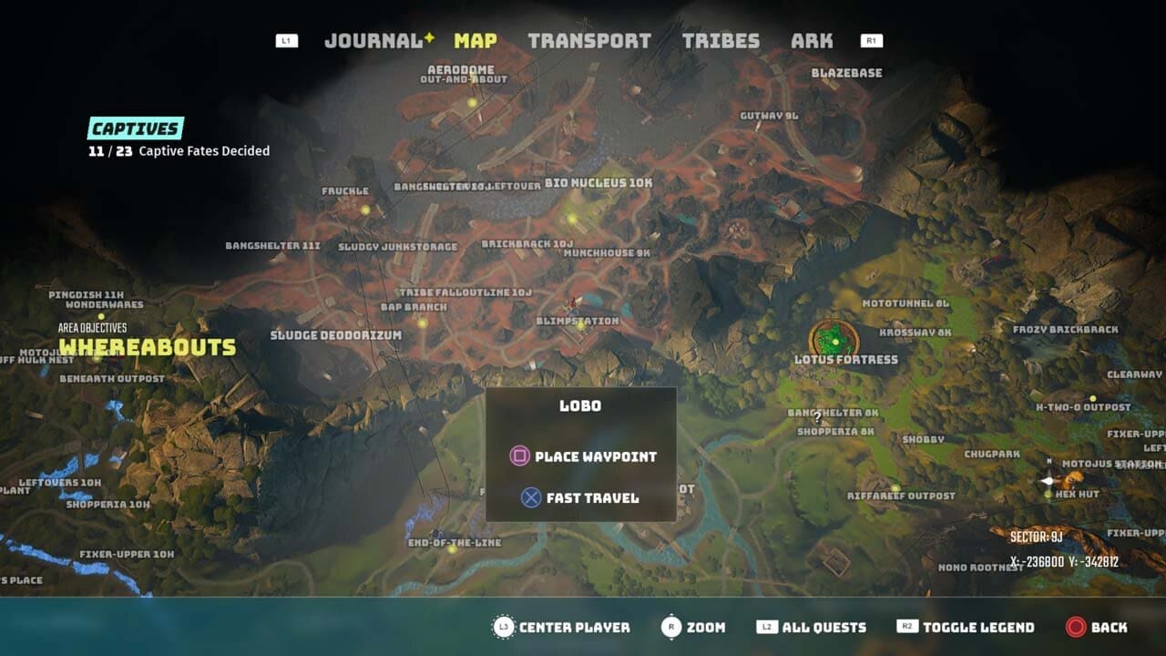 Lobo location at Blimp Station