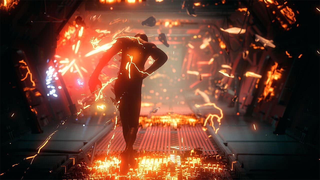 Miles in his suit overlooking New York on PS5