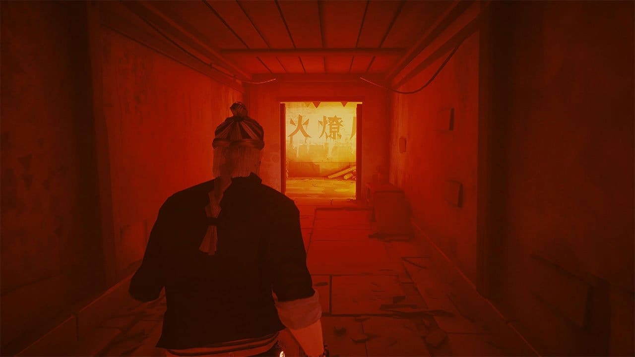 A tense corridor encounter in Sifu