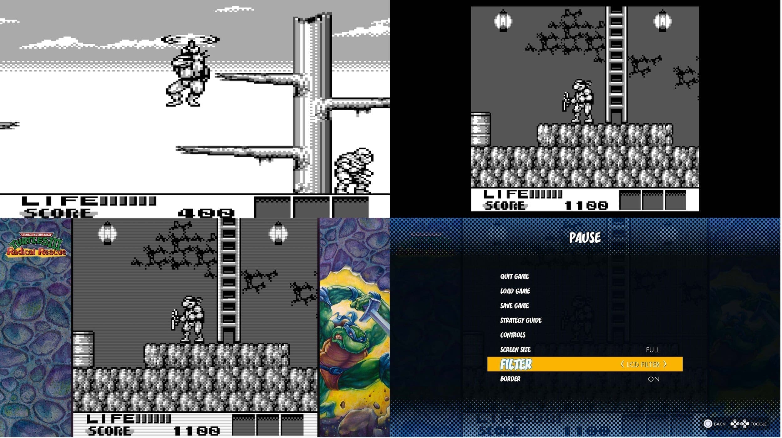 TMNT Screen options fullscreen, standard, boarder stretched, options menu.jpg
