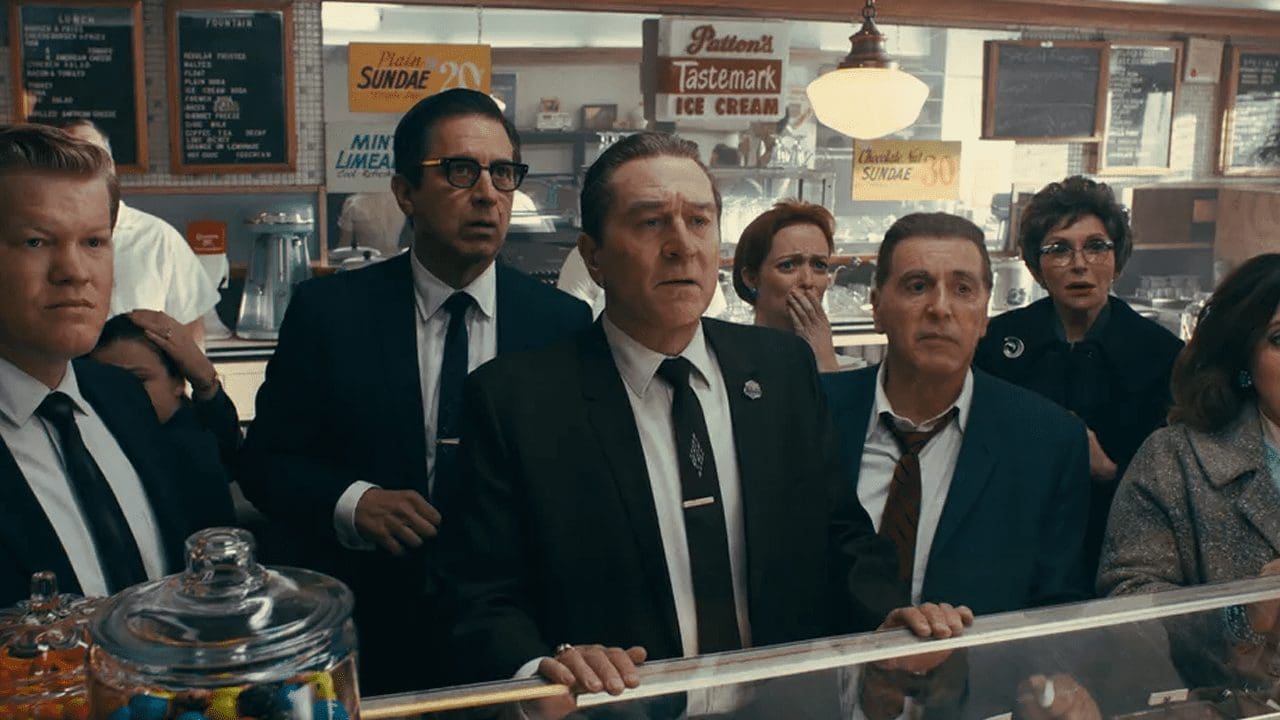 The Irishman — De Niro, Pacino, and Pesci across decades