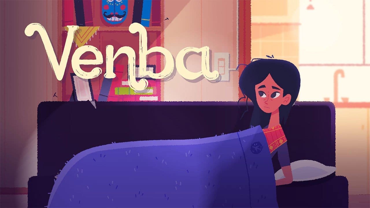 Illustrated header art for Venba, a narrative cooking game about a Tamil family in Canada