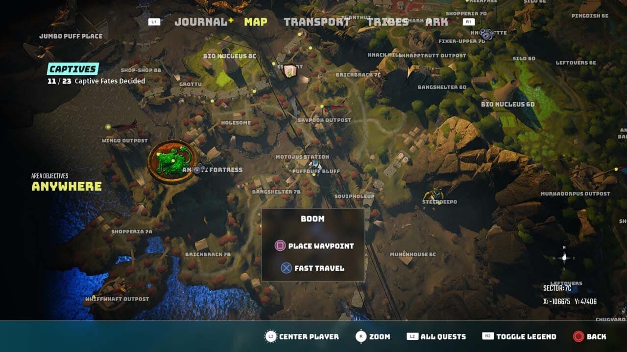 Boom location in Puffduff Bluff