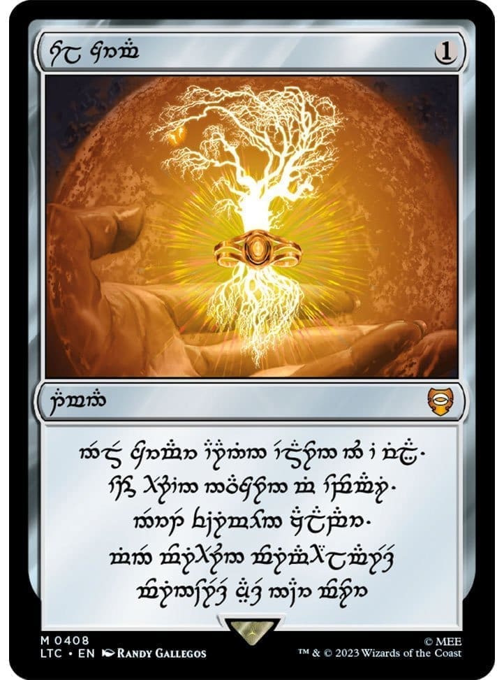 Elven script Sol Ring — double rainbow foil