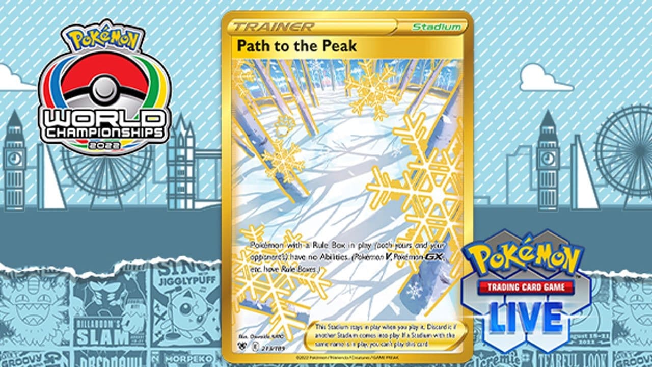 Unlock a gold ‘Path to the Peak’ card in Pokemon TCG Live by watching the 2022 World Championships
