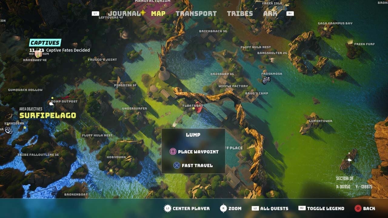 Lump location in Floatboat