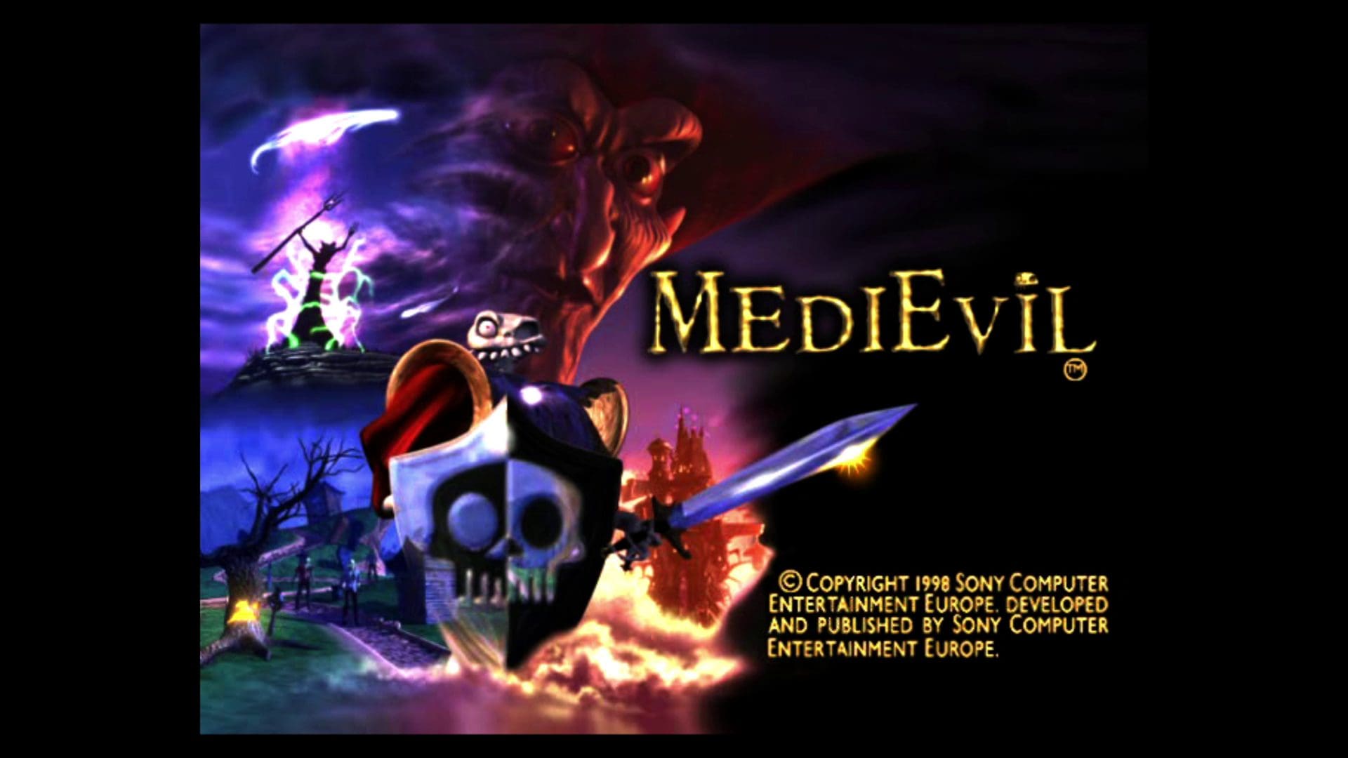 Original MediEvil (PS1) running inside the 2019 remake