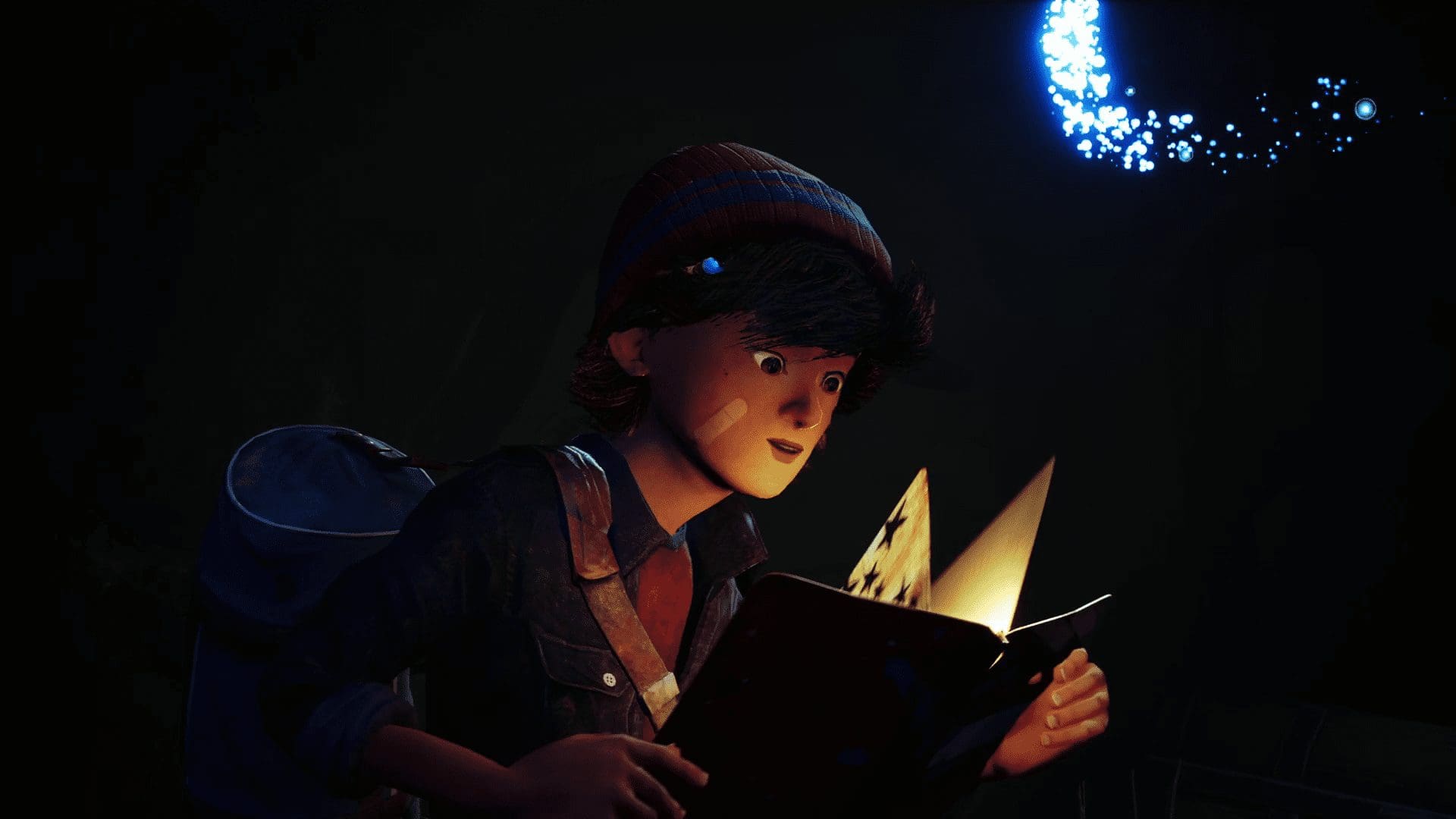 Concrete Genie — illuminated harbor with murals