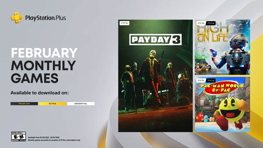 PlayStation Plus Monthly Games – February 2025: Pay Day 3, High on Life, Pac-Man World Re-Pac